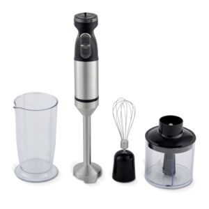 HOMIX Durable Ergonomic Handle Electric Hand Blender with Whisk and Chopper